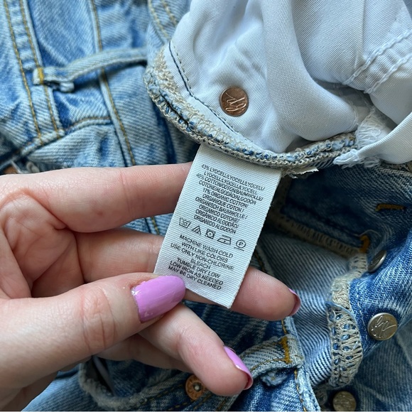 Free People We The Free Ranger Ripped Crop Wide Leg Denim Jeans 28 - Picture 8 of 9